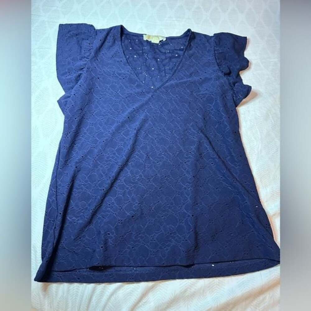 Michael Kors‎ Blue Floral Dress Shirt